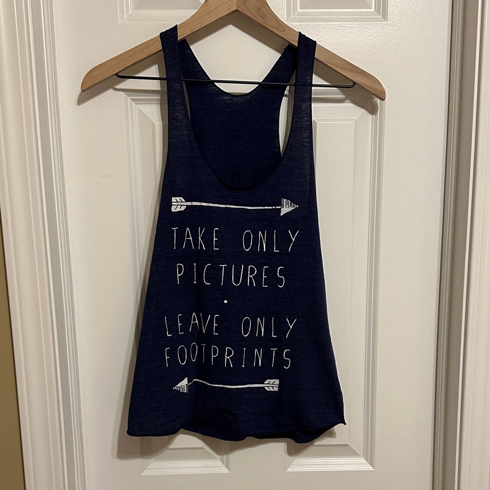 Leave No Trace Small American Apparel Navy Tank Top